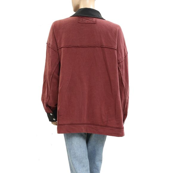 Free People We The Free Cabin Chore Jacket Top Buttondown Oversized XL 284351 - Picture 8 of 9